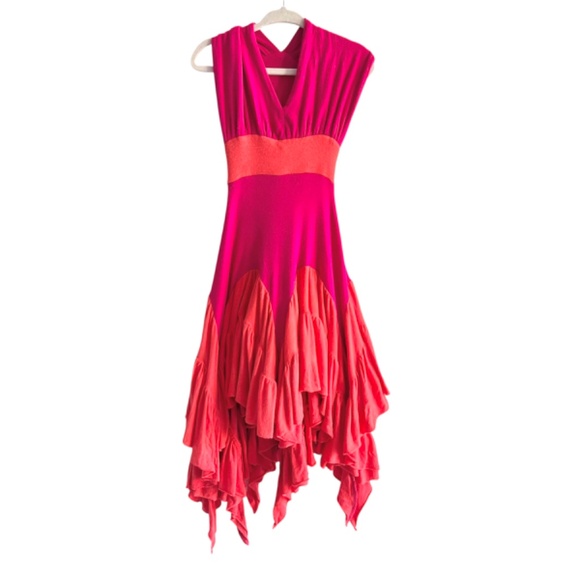 Pixie Girl Pink & Orange Dress 3T - Picture 4 of 9